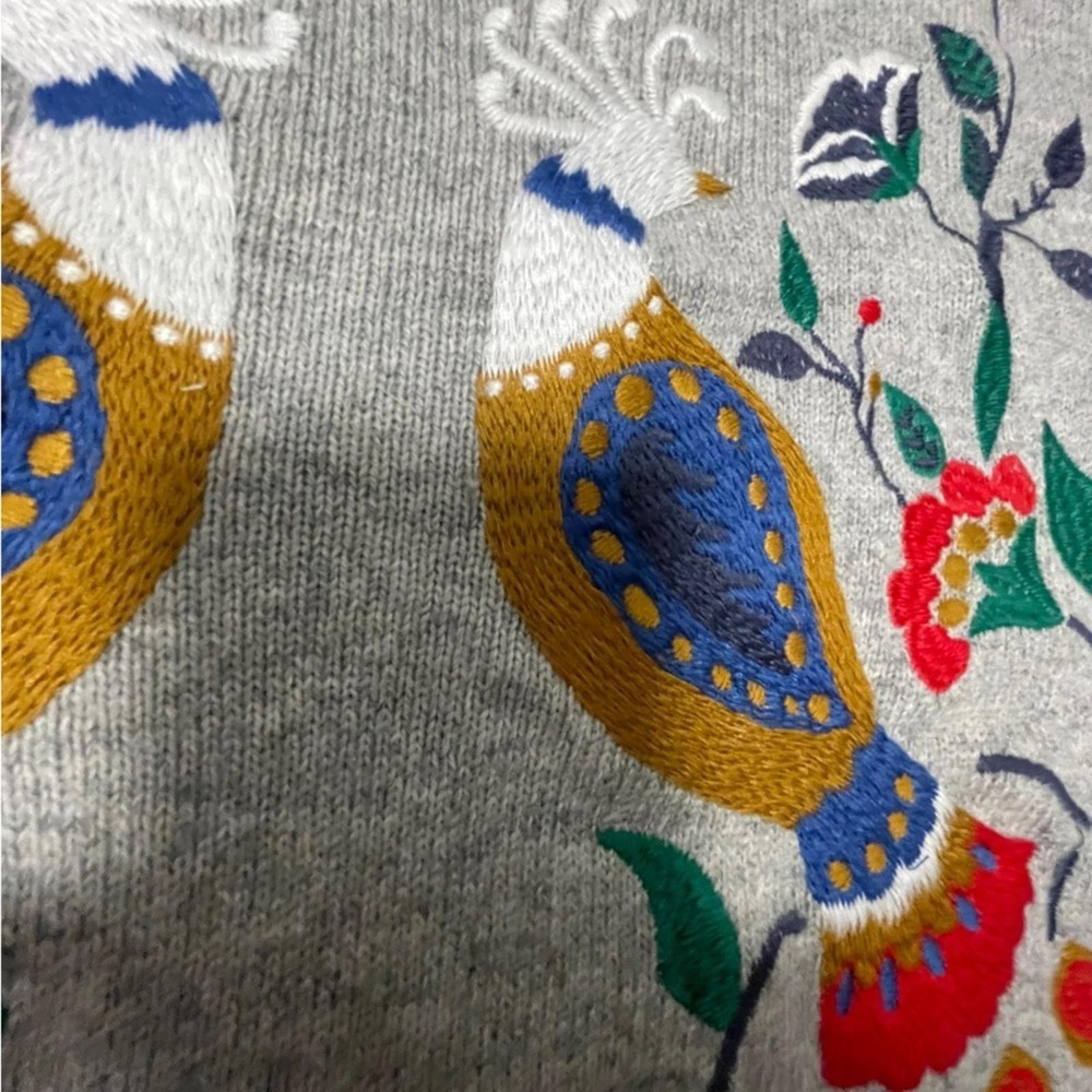 GORGEOUS Oversized LOFT embroidered sweater size Small could fit up to L - Picture 8 of 11